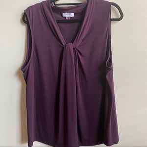 Calvin Klein 2x purple world blouse